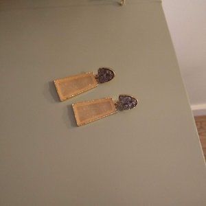 Pink Crystal Stone Drop Stud back earrings